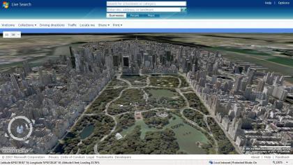 Mapas en 3D de Live Search Maps