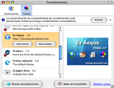 Ex Aequo tema estilo Vista para Firefox