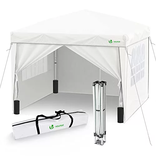 VOUNOT® Carpa Plegable Gazebo 3x3m con 4 Paredes y 4 Bolsas de Arena
