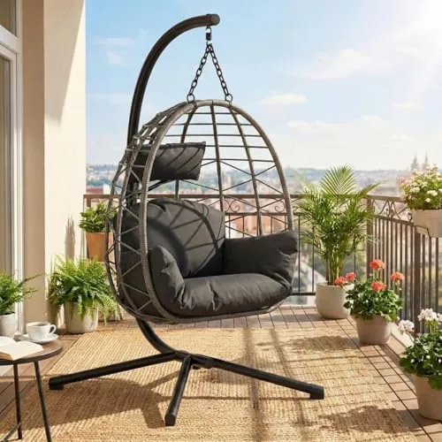 Silla Colgante Plegable Con Soporte