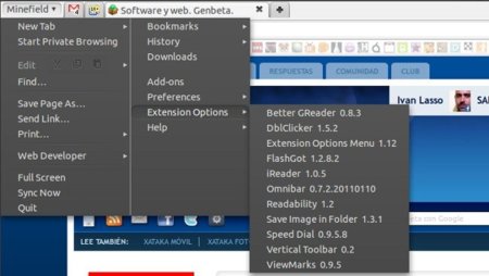 Accede rápidamente a las opciones de cada extensión en Firefox