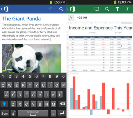 Microsoft Office para Android ya está disponible, pero solo para smartphones en EE.UU.