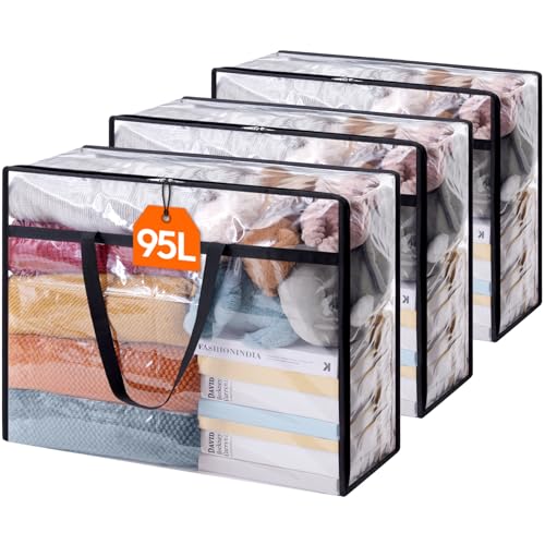 Lifewit 3 Piezas Bolsas para Guardar Ropa Transparentes 