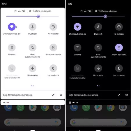 ダークモードなし(左)とダークモードあり(右)