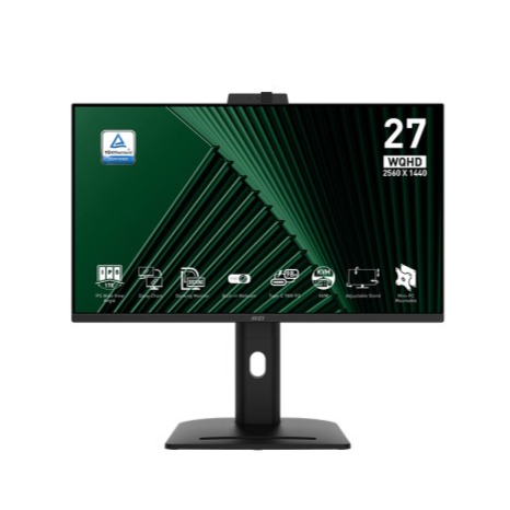 Diseñado para un uso multimonitor, el MSI PRO MP275QPDG permite orientar sus 27 pulgadas en vertical u horizontal, posee su propia 'webcam' y complementa su 'switch' KVM con carga de dispositivos a hasta 98 W, por lo que puede alimentar un ordenador de bajo consumo como un NUC.
