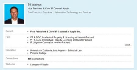 El abogado jefe de patentes de Apple deja su puesto