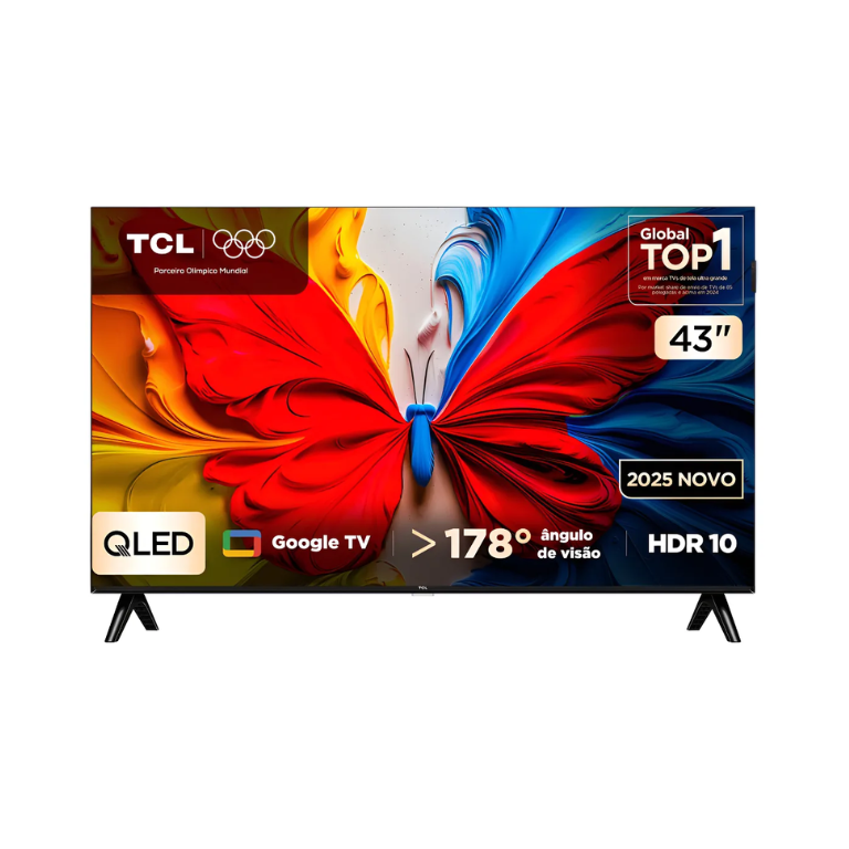 Smart TV TCL 43 Polegadas Full HD QLED S5K WiFi Bluetooth Google TV 2 HDMI HDR10 Dolby Audio 43S5K