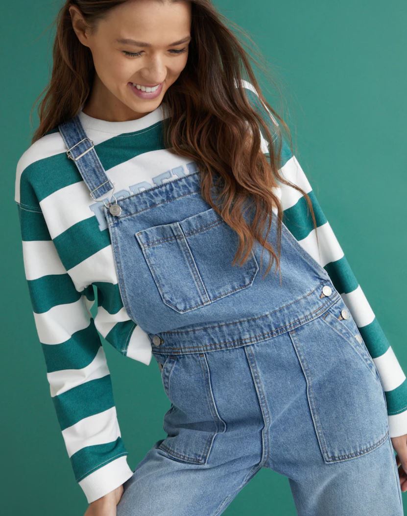 Peto denim de tirantes mujer