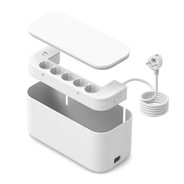 Caja con base de 5 enchufes + USB A + C BYIMTEK FlexiCharge de carga rápida 20W blanca
