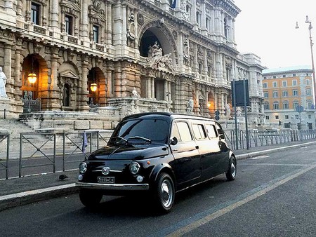 Una limusina Fiat 500 es el cruce perfecto entre un Cinque Giardiniera y un 500 F