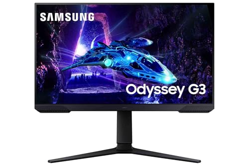 Samsung LS24DG300EUXEN - Monitor Gaming Odyssey G3 de 24" Full HD (1920 x 1080, 16:9, 180Hz, 1ms, Panel IPS, AMD FreeSync, Modo Eye Saver, Flicker Free), Negro, Versión 2024
