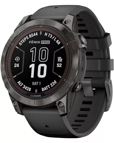 Garmin Banda Fenix 7, Gris/Negro, 47mm, Pro Sapphire Solar