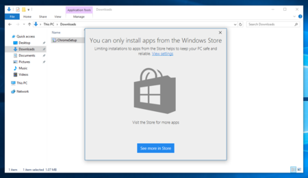 Windows 10 tendrá una función para bloquear la instalación de apps fuera de la tienda de Microsoft