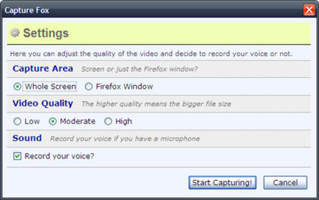 Capture Fox, haciendo screencasts desde Firefox