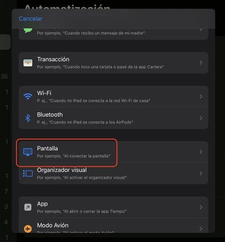 pantalla conexión atajo ipad