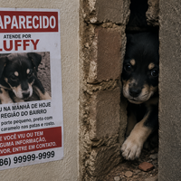 Eles procuraram o filhote de cachorro desaparecido por todo o bairro: até que um choro abafado revelou que o animal estava no lugar mais improvável possível 