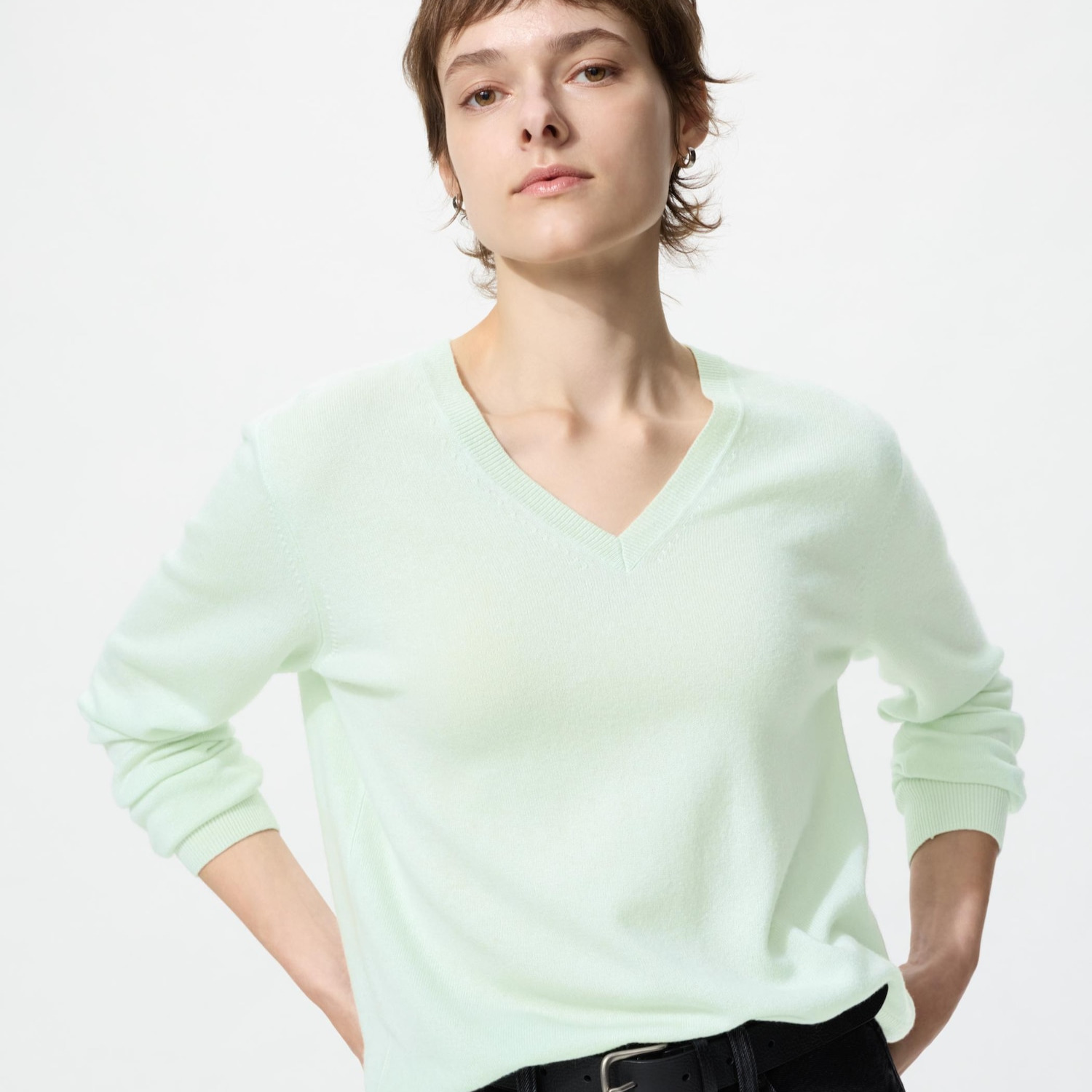 Jersey 100% cashmere cuello pico