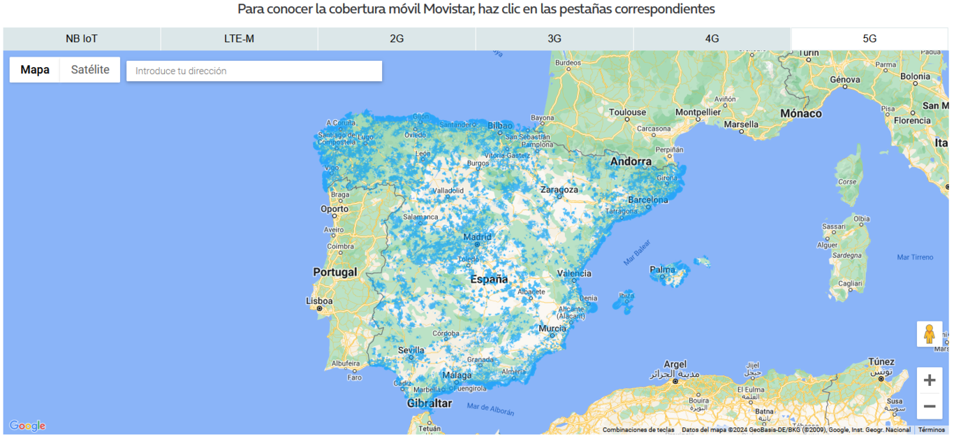 Este mapa interactivo con la cobertura móvil de Movistar es perfecto si ...