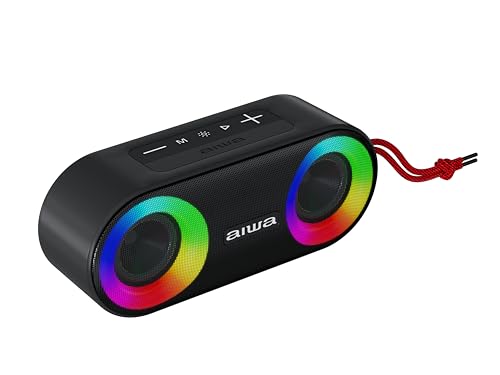 Bocina Portátil Bluetooth Aiwa 20w Ipx5 Radio Fm Aw-sj215 Color Negro