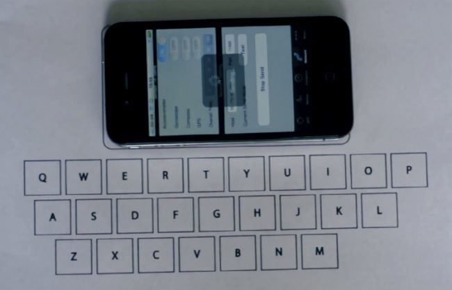 Teclado en iPhone con acelerómetros