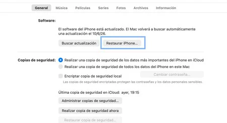 Restaurar Iphone