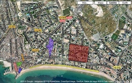 Mapa con las zonas de ocio de Benidorm