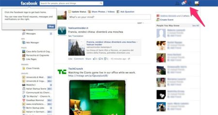 Facebook prueba un diseño con las notificaciones a la derecha de la página... junto a los anuncios