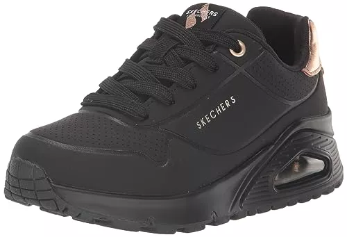 Skechers Uno Gen1 Shimmer Away, Zapatos deportivos Niñas, Black Synthetic/Black Trim, 28.5 EU