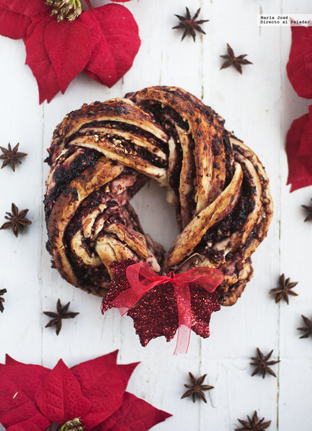 Kringle de cerezas y avellanas. Receta de Navidad con y sin Thermomix