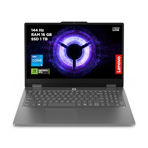 Lenovo LOQ Essential Gen 11 - Ordenador Portátil Gaming IA 15.6'' FHD (Intel Core i5-13450HX, NVIDIA GeForce RTX 5050, 16GB RAM, 1TB SSD, 144 Hz, Wi-Fi 6, Sin Sistema Operativo) QWERTY Español - Gris