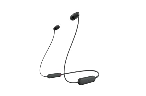 Sony WI-C100 - Audífonos inalámbricos intraauriculares con Banda para el Cuello y micrófono para Llamadas