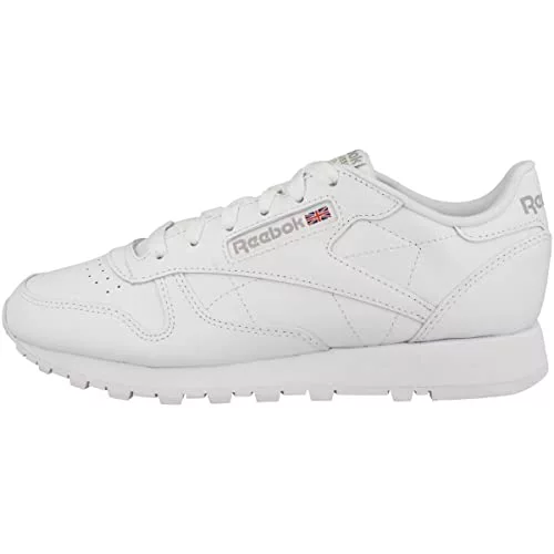 Reebok Classic Leather 001, Zapatillas de Deporte Mujer, Ftwwht Ftwwht Pugry3, 40.5 EU