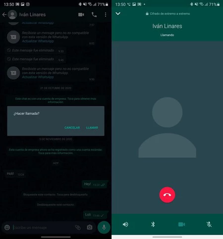 Llamada Voz Whatsapp