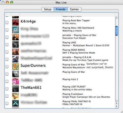 MacLive: Estado de tus amigos de Xbox Live! en tu Mac