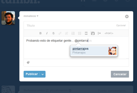 Tumblr ahora permite etiquetar perfiles dentro de sus publicaciones