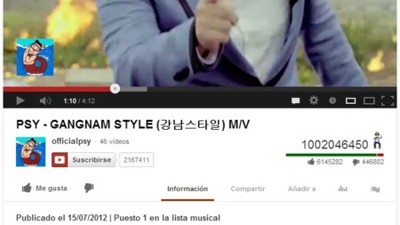 Gangnam Style rompe otro record: el primer vídeo de YouTube en superar los mil millones de visualizaciones