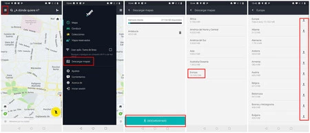 ここでは地図をダウンロードしたり、徒歩ルートを取得したりすることもできます。