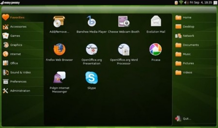 easypeasy, distribución de Linux para ultraportátiles