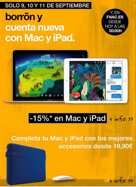 En Fnac, durante este fin de semana, un 15% de descuento en Mac y iPad