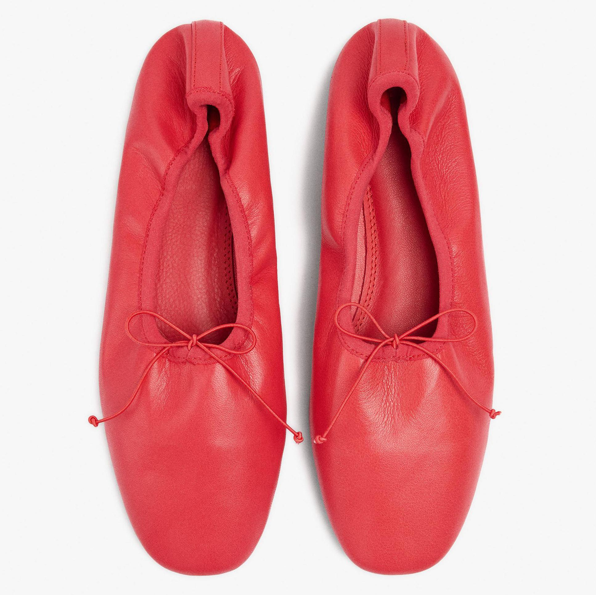 Bailarinas planas de mujer 100% piel en liso - Parfois - Rojo