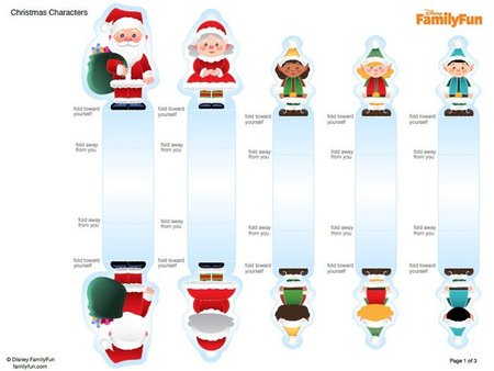 Personajes recortables para la casa de Papá Noel