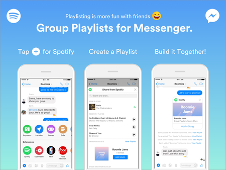 Spotify permite ahora crear y modificar playlists colaborativas en Facebook Messenger
