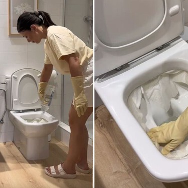 El truco del papel de cocina para eliminar la cal oculta del inodoro sin frotar durante horas 