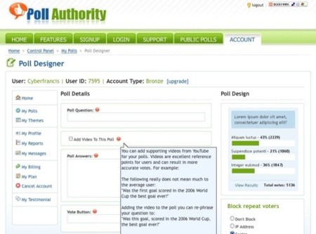 PollAuthority, genera tus encuestas en la web incluso con vídeo