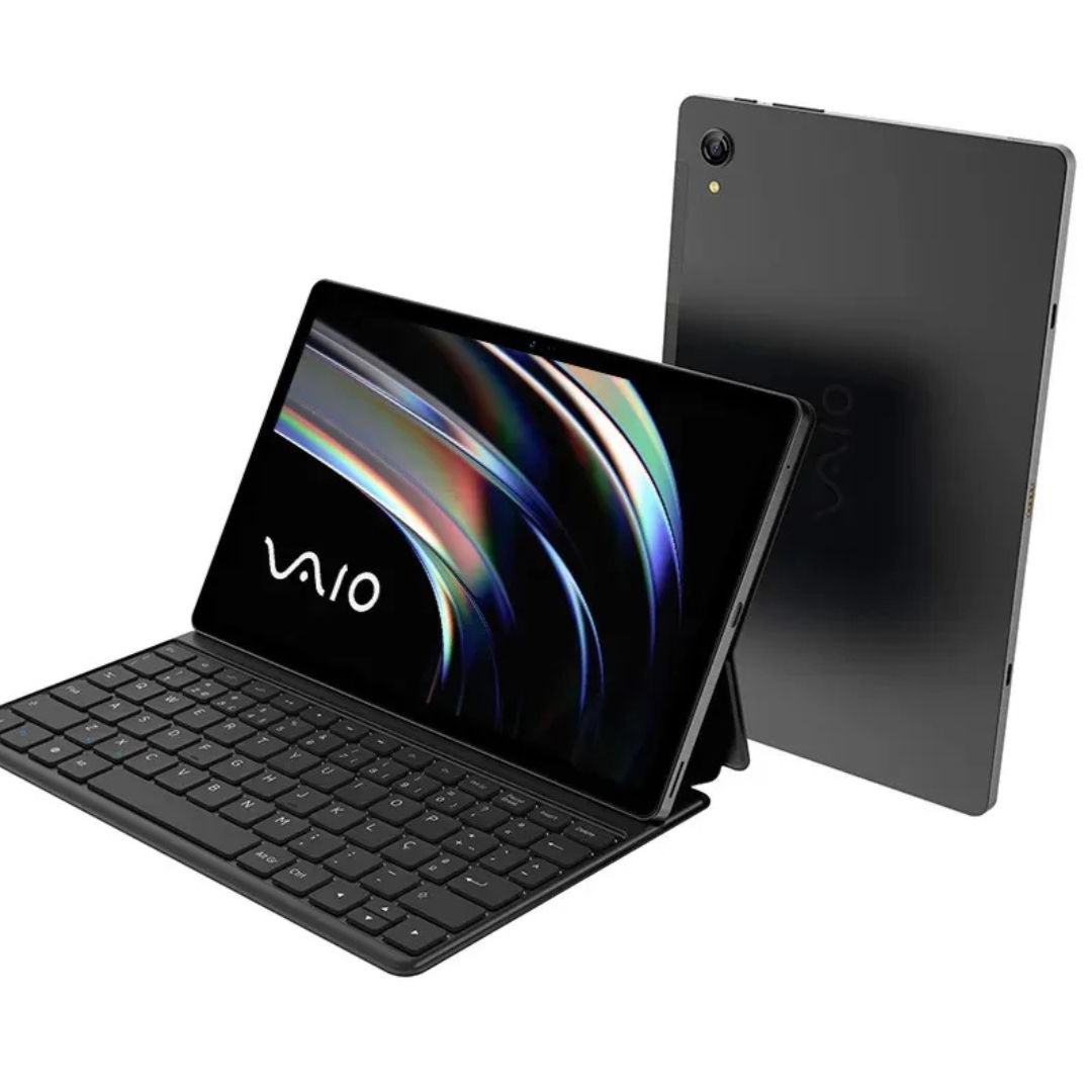 Tablet VAIO TL10 4GB RAM 128GB SSD Octa-Core, Tela 10.4” 2K, 4G WiFi Dual Band, Câmera 8MP + Selfie 5MP, 7000mAh, Android 16, com Teclado Magnético de Conexão Inteligente – Preto