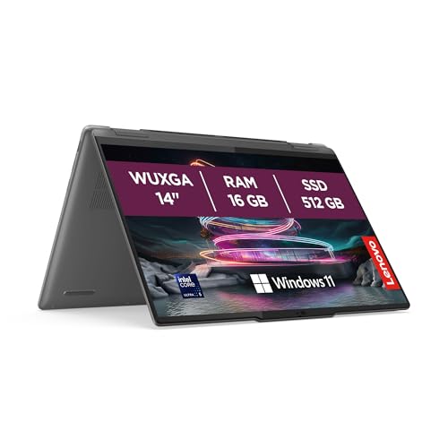 Lenovo Yoga 7 2-in-1 Gen 9 – Ordenador Portátil AI PC Convertible Táctil 14" WUXGA (Intel Core Ultra 5 125U, 16 GB RAM, 512 GB SSD, Wi-Fi 6E, Win 11 Home) Teclado QWERTY Español- Gris Tormenta