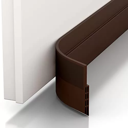 Vellure® Burlete Puerta Entrada contra Corrientes de Aire - Nuevo burlete Puerta Exterior Autoadhesivo (rápido y Sencillo) Insonorización, protección contra el frío y Sellado (1x marrón)