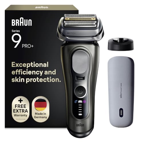 Braun Series 9 Pro+ Afeitadora Eléctrica Hombre, 9625S, Grafito | Máquina de Afeitar Barba con Tecnología 5+1, Recargable, 60 Min de Uso, Centro de Limpieza, Estuche de Carga, Base de Carga