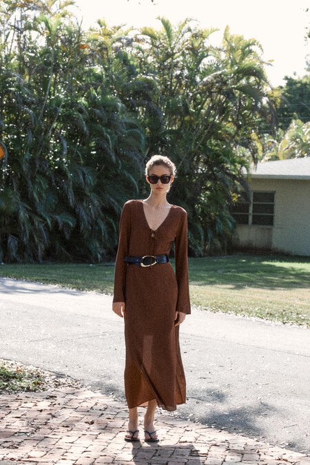 Vestido marrón de Zara en rebajas