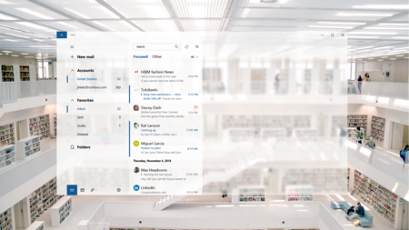 Mail Fluent Design Windows 10 Concepto